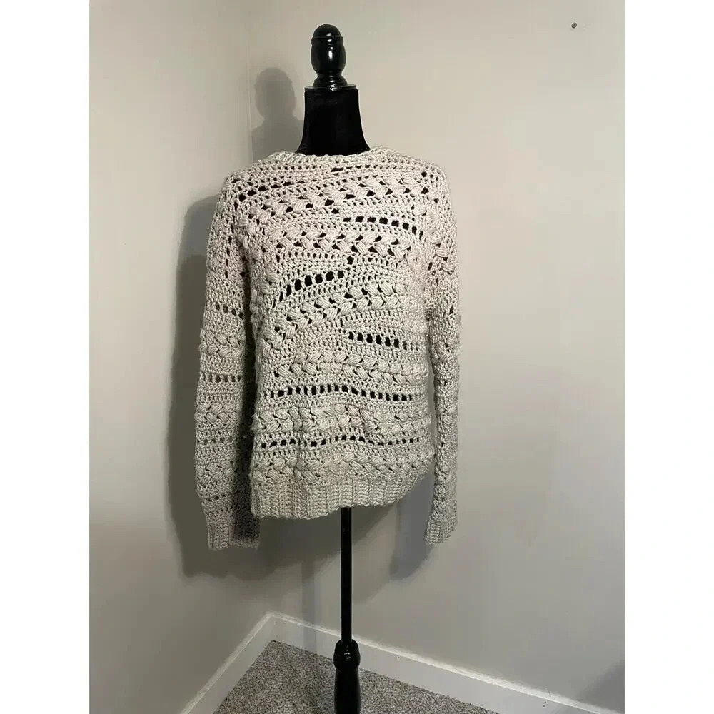 Handmade Open Knit Neutral Sweater